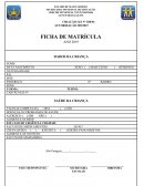 MODELO DE FICHA DE MATRICULA DE CRECHE