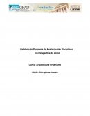Relatório do Programa de Avaliação das Disciplinas