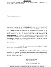 Modelo Petição Concordância Inicial - Trabalho acadêmico - Karen Monteiro