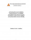 Relatório apresentado para fins de avaliação na disciplina de Química Geral e Analítica