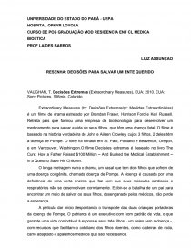 Resenha Medidas Extremas Ensaio Luiz Assuncao