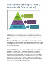 Planejamento estrategico, tático e operacional