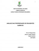 ANÁLISE DAS PROPRIEDADES DE REAGENTES QUÍMICOS