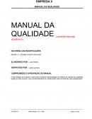 MANUAL DA QUALIDADE (somente exemplo acadêmico) NATUREZA DAS MODIFICAÇÕES .