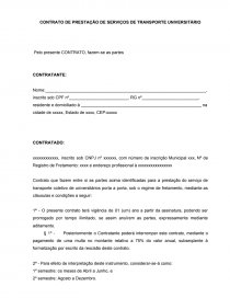 CONTRATO DE PRESTAÇÃO DE SERVIÇOS DE TRANSPORTE UNIVERSITÁRIO - Abstract -  Bethânia Brumatti