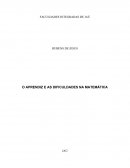 O APRENDIZ E AS DIFICULDADES NA MATEMÁTICA