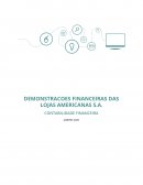 DEMONSTRACOES FINANCEIRAS DAS LOJAS AMERICANAS S.A. CONTABILIDADE FINANCEIRA