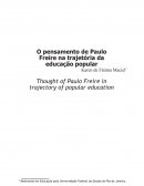 O Pensamento de Paulo Freire na Trajetória da Educação Popular