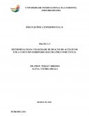 A Determinação Da Velocidade De Reação Do Acetato De Etila