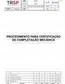 Certificação de Completação Mecânica