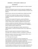 A População e Como Ela se Movimenta A População e Como Ela se Movimenta